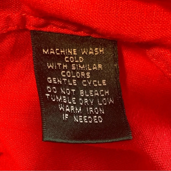 Lauren Ralph Lauren 2X Red 100% Linen Button Up Long Sleeve Shirt Black Label - Picture 12 of 14